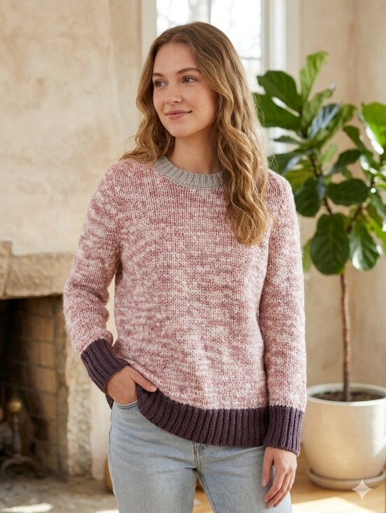 J. Crew Sweaters - J. Crew Pink and Cream Knit Sweater
